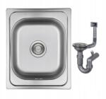 Kuchinox Süllyesztett acél konyhai mosogató, 40×50cm, szifonnal, 1 kamrás (SKO 010T)
