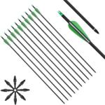  Szén nyilak, 31 hüvelykes, cserélhető tippek, 12dbs - pepita - 38 840 Ft