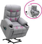  Állítható masszázs fotel, világosszürke, HUDSON