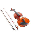  Klasszikus fa hegedű, 1/2-es méret, barna színben, tokkal és extra 1/4-es vonóval
