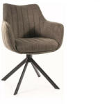 SIGNAL MEBLE Azalia Brego Forgó Szék Olívazöld Kárpittal és Fekete Fém Vázzal (AZALIABRCOL)