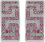  Ezüst Fülbevaló - Madagaszkári Rubin és Fehér Topáz - 4.98 ct