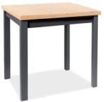 SIGNAL MEBLE Adam 90 Tölgy Étkezőasztal Laminált Fekete Vázzal (ADAMDAC90)