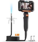 iUni VSP43-D Ipari Autóipari Vizsgálókamera, 180°-ban Forgatható, Joystick Vezérlésű, 4, 3" -os IPS Képernyő, 1m Kábelhossz, 1080P, 8 Állítható LED, 8, 5 mm-es Objektív, IP67 Vízállóság, 3000mAh