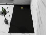 Mexen Stone+ SMC zuhanytálca 180 x 80 cm, fekete , takaró arany - 44708018-G Kompozit zuhanytálca Kompozit zuhanytálca (5905315223517)