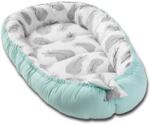 Kidizi Cosulet bebelus pentru dormit Kidizi Baby Nest Cocoon 90x50 cm Mint Feathers (5949221100357)