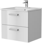 MIRANO fiókos fürdőszobabútor mosdókagylóval - 50 cm (magasfényű fehér) - pepita