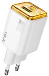 hoco. N34 hálózati töltő USB+Type-C aljzat 20W, PD gyorstöltő 3.0, FEHÉR N34 WHITE (N34 WHITE)