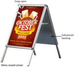  A1-es Kétoldalas Kirakatállvány - Alumínium - 1100 mm