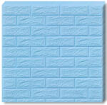 Macvi 50 darabos készlet öntapadós 3D tapéta 3D, kívülről puha hab, modern design, bármilyen térbe alkalmas, vízálló, méret 70x77, Macvi®, Tégla minta kék