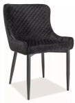 SIGNAL MEBLE Colin B Luxus Bársony Étkezőszék Fekete Steppelt (COLINBVCC)