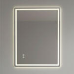 Welland Type-2V LED tükör - fényerő + színhőfok állítás + páramentesítő + óra - 60 x 80 cm