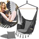 SPRINGOS Függőfotel - Szürke - 130x100cm (HM060)