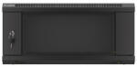 Lanberg 19" 4U Fali Rack Szekrény - Lapraszerelt, Üvegajtós, 600x450x290mm, Fekete