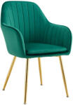 TEMPO KONDELA Dizájn fotel, smaragd Velvet szövet/gold króm-arany, ADLAM NEW
