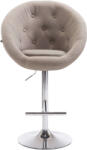  London V2 bárszék háttámlával szövet-króm világosbarna