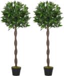  2 műfából álló szett, Laurel, beltéri / kültéri, magasság 120cm, zöld