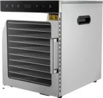  Élelmiszer-szárító, 10 tálcás kapacitás, állítható hőmérséklet, ezüst