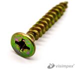 Visimpex Süllyesztett fejű faforgácslap csavar PZ, sárga tövigmenetes 3x20 1000db/doboz