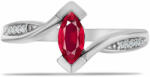 Ezüst Gyűrű Madagaszkári Rubinnal és Fehér Topázzal, Y62075/57