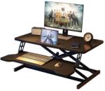  Íróasztal, ergonomikus, állítható, laptophoz, fémből és mdf-ből, billentyűzet tartóval, modern és elegáns designnal