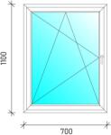  70×110 Bukó-nyíló műanyag ablak