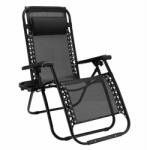 Jumi Kerti kanapé, fém, összecsukható, fekete, max 120 kg, 188x64x107 cm, Jumi