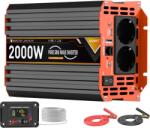  Inverter, tiszta szinuszhullám, nagy hatásfokú, 12V 230V 2000W