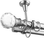  Odeon Dupla Csavart Függönyrúd - Ezüst - 360 cm