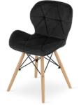  Skandináv stílusú szék, Mercaton, Lago, bársony, fa, fekete, 48x43x74 cm