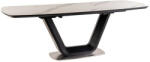 SIGNAL MEBLE Armani Ceramic Kiterjeszthető Étkezőasztal - Fehér Márvány Hatású/Fekete Matt - 160(220)x90 cm (ARMANIBC160)
