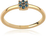  Arannyal Bevont Ezüst Gyűrű 0.11 Karátos Kék Gyémánttal