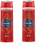 Old Spice Captain 3 az 1-ben tusfürdő és sampon férfiaknak (2x400 ml) - pelenka - 2 399 Ft