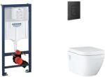 GROHE Rapid SL - Készlet fali beépítéshez, WC, SoftClose ülőkével és Even gombbal, phantom black SANI11BB5119 (SANI11BB5119)