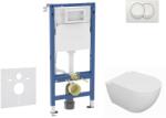 Geberit Duofix - Előfali szerelő készlet, Oudee WC és softclose ülőke, Delta vezérlőgomb, fehér SANI11CA3128B (SANI11CA3128B)