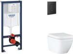 GROHE Rapid SL - Készlet fali beépítéshez, WC, SoftClose ülőkével és Even gombbal, Triple Vortex, phantom black SANI11BB5116 (SANI11BB5116)