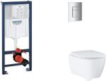 GROHE Rapid SL - Készlet fali beépítéshez, WC, SoftClose ülőkével és Skate Cosmopolitan gombbal, króm SANI11BB2122 (SANI11BB2122)