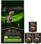 PRO PLAN PRO PLAN Veterinary Diets HA Hypoallergén Száraz kutyatáp 11kg + WILD FARM Monoprotein Vaddisznó 3x800g hipoallergén kutyatápok