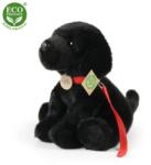 Rappa Plüss labrador fekete pórázzal 28 cm KÖRNYEZETBARÁT (RP230088)