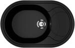 Ulgran U-610-344 Csepegtetőtálcás Gránit Mosogató - Ovális, Matt Fekete (U-610-344) - watermarkt