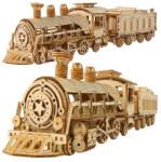 Kruzzel 3D fa mozdony 282 darabos mechanikus puzzle, 12+ gyerekeknek és felnőtteknek (00026515)