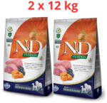 N&D Dog Grain Free Medium&Maxi Bárány, Áfonya Sütőtökkel 2x12kg