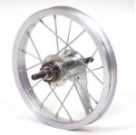 Csepel 12 colos (203 mm) hátsó kerék, csavaros tengellyel, kontrafékes, 20H, ezüst színű
