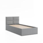 GreenSite Borgo Egyszemélyes Ágykeret (Matrac Nélkül), Ágyneműtartóval, Szövet, Szürke