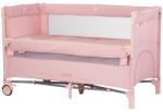 Chipolino Patut pliabil Chipolino Relax pink marshmallow linen cu laterala culisanta (KOSIRE255PM) - exclusivmag