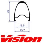Vision Rafă Vision TEAM 30 DB CH/TL 28" pentru șosea, 24 de găuri