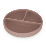 PETITEMARS PETITE&MARS Szilikon osztott tányér, kerek Take&Match Velvet Latte 6m+