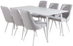  Étkezőgarnitúra Dallas 1625 (Világosszürke + Fehér)