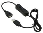  Cablu prelungitor incarcare USB-A T-M cu switch ON/OFF 1m, kupaasw1 (KUPAASW1)