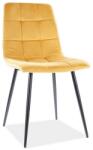SIGNAL MEBLE Mila Velvet étkezőszék, sárga / fekete